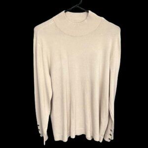 Chico's Mock Neck Pullover Sweater Ivory Women's Size 3